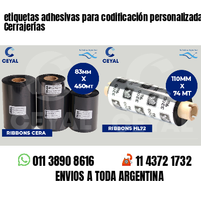 etiquetas adhesivas para codificación personalizada Cerrajerías