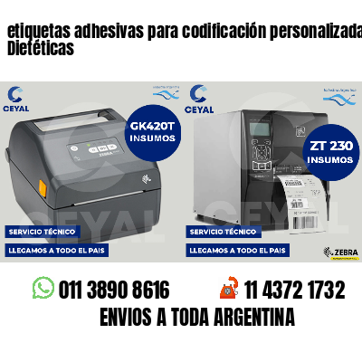 etiquetas adhesivas para codificación personalizada Dietéticas