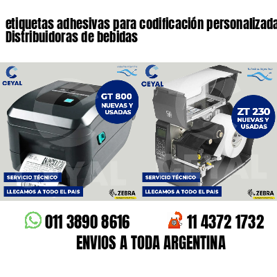 etiquetas adhesivas para codificación personalizada Distribuidoras de bebidas