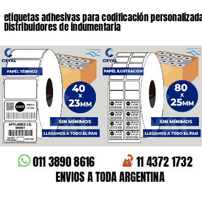 etiquetas adhesivas para codificación personalizada Distribuidores de indumentaria
