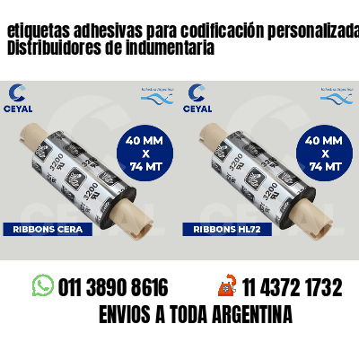 etiquetas adhesivas para codificación personalizada Distribuidores de indumentaria