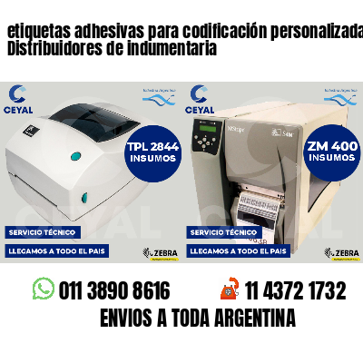etiquetas adhesivas para codificación personalizada Distribuidores de indumentaria