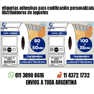 etiquetas adhesivas para codificación personalizada Distribuidores de juguetes