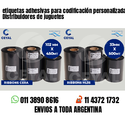 etiquetas adhesivas para codificación personalizada Distribuidores de juguetes