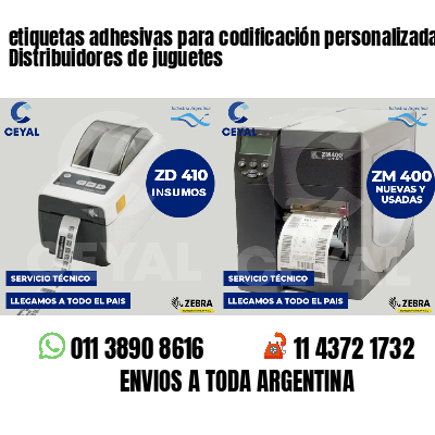 etiquetas adhesivas para codificación personalizada Distribuidores de juguetes