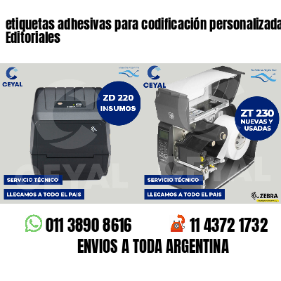 etiquetas adhesivas para codificación personalizada Editoriales