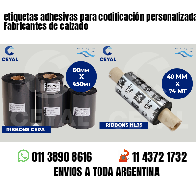 etiquetas adhesivas para codificación personalizada Fabricantes de calzado
