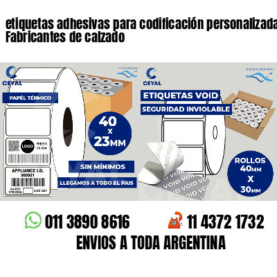 etiquetas adhesivas para codificación personalizada Fabricantes de calzado