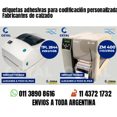 etiquetas adhesivas para codificación personalizada Fabricantes de calzado