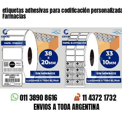 etiquetas adhesivas para codificación personalizada Farmacias