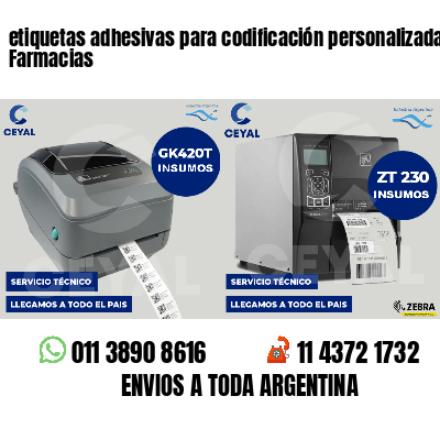 etiquetas adhesivas para codificación personalizada Farmacias