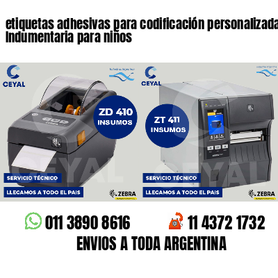 etiquetas adhesivas para codificación personalizada Indumentaria para niños