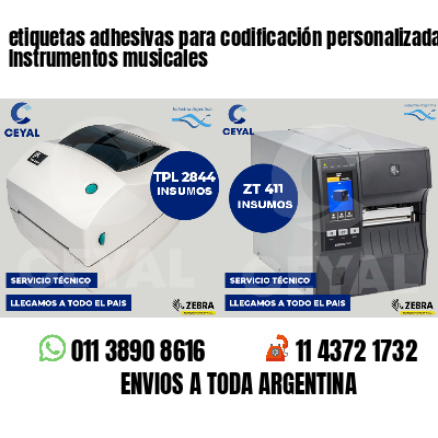 etiquetas adhesivas para codificación personalizada Instrumentos musicales