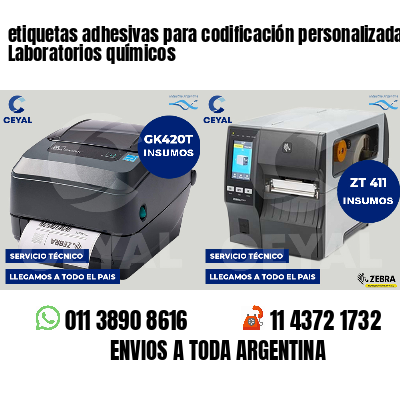 etiquetas adhesivas para codificación personalizada Laboratorios químicos