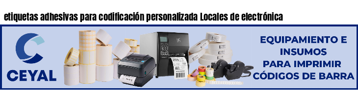 etiquetas adhesivas para codificación personalizada Locales de electrónica