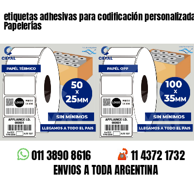 etiquetas adhesivas para codificación personalizada Papelerías