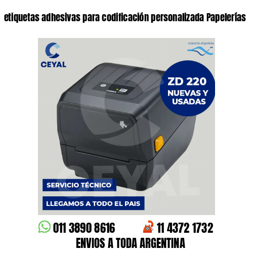 etiquetas adhesivas para codificación personalizada Papelerías