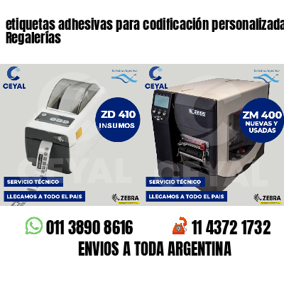 etiquetas adhesivas para codificación personalizada Regalerías