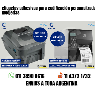etiquetas adhesivas para codificación personalizada Relojerías