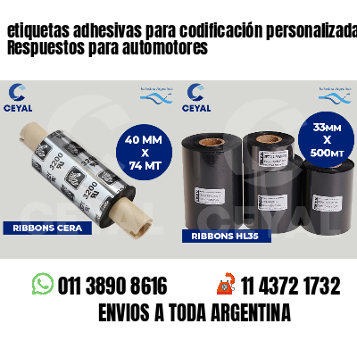 etiquetas adhesivas para codificación personalizada Respuestos para automotores