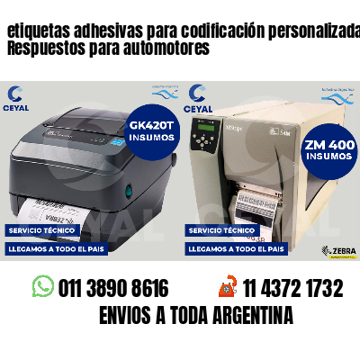 etiquetas adhesivas para codificación personalizada Respuestos para automotores