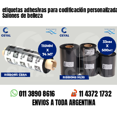 etiquetas adhesivas para codificación personalizada Salones de belleza