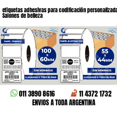 etiquetas adhesivas para codificación personalizada Salones de belleza