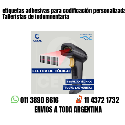 etiquetas adhesivas para codificación personalizada Talleristas de indumnentaria