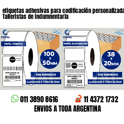 etiquetas adhesivas para codificación personalizada Talleristas de indumnentaria