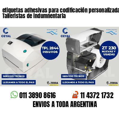etiquetas adhesivas para codificación personalizada Talleristas de indumnentaria
