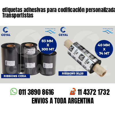 etiquetas adhesivas para codificación personalizada Transportistas
