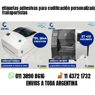 etiquetas adhesivas para codificación personalizada Transportistas