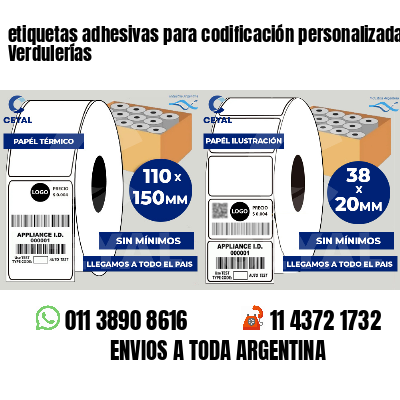 etiquetas adhesivas para codificación personalizada Verdulerías