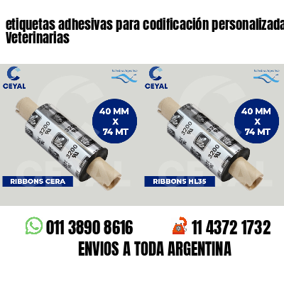 etiquetas adhesivas para codificación personalizada Veterinarias