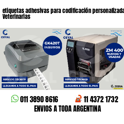etiquetas adhesivas para codificación personalizada Veterinarias