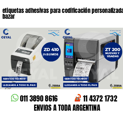 etiquetas adhesivas para codificación personalizada bazar