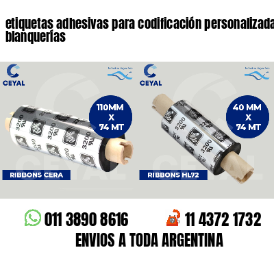 etiquetas adhesivas para codificación personalizada blanquerías