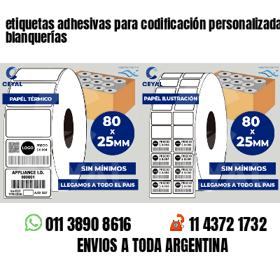 etiquetas adhesivas para codificación personalizada blanquerías