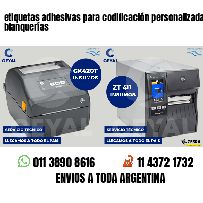 etiquetas adhesivas para codificación personalizada blanquerías