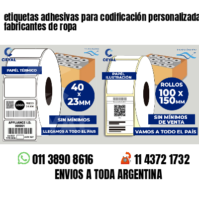 etiquetas adhesivas para codificación personalizada fabricantes de ropa