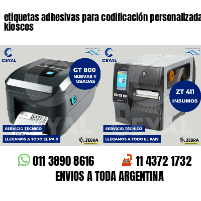 etiquetas adhesivas para codificación personalizada kioscos