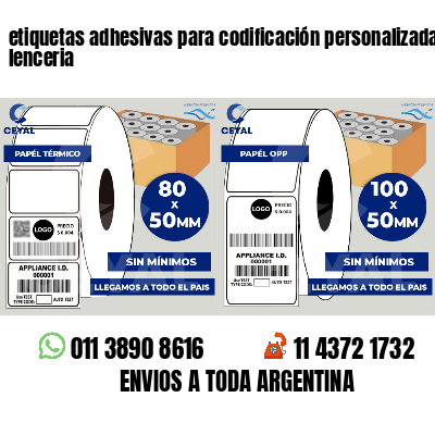 etiquetas adhesivas para codificación personalizada lenceria