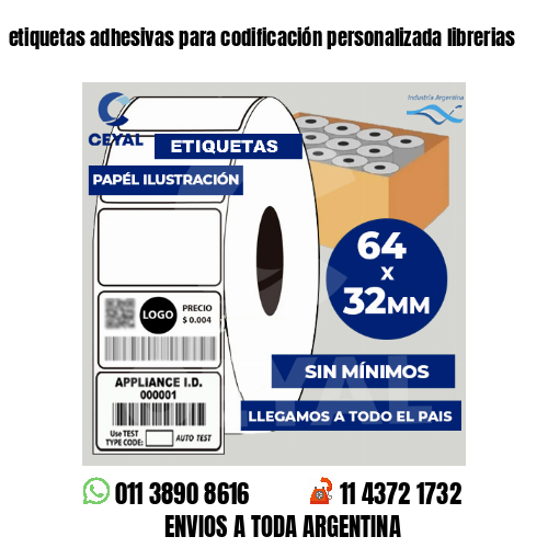 etiquetas adhesivas para codificación personalizada librerias