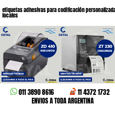 etiquetas adhesivas para codificación personalizada locales