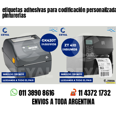 etiquetas adhesivas para codificación personalizada pinturerías