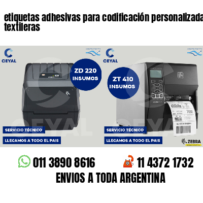 etiquetas adhesivas para codificación personalizada textileras