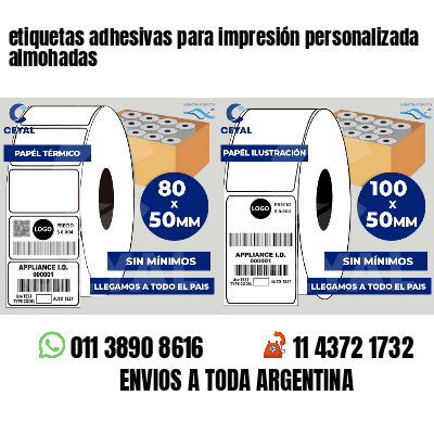 etiquetas adhesivas para impresión personalizada almohadas