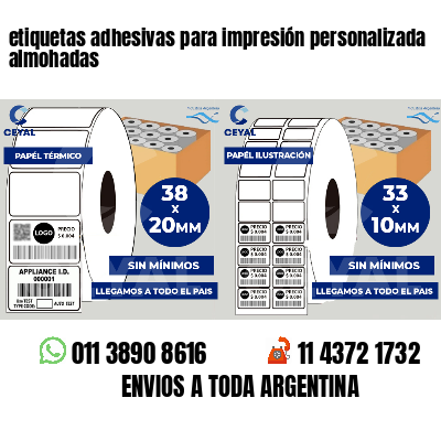 etiquetas adhesivas para impresión personalizada almohadas