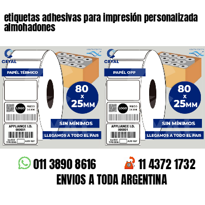 etiquetas adhesivas para impresión personalizada almohadones