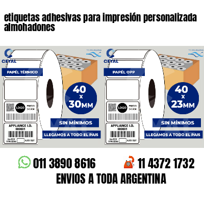 etiquetas adhesivas para impresión personalizada almohadones